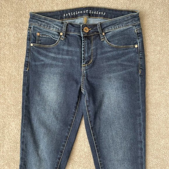 Articles of Society Jeans Womens 26 Skinny Dark Wash Stretch Denim Pants Jegging - Picture 2 of 13